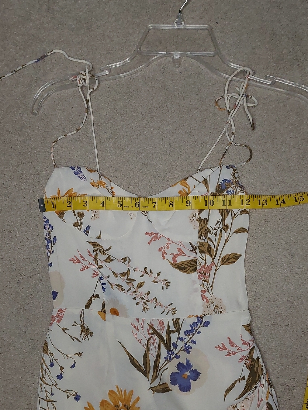 Reformation Cream Floral Kourtney Side Slit Midi Dress Sz 2 - Picture 12 of 16
